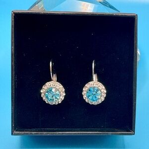 Elegant Aquamarine Austrian Crystal Earrings